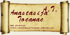 Anastasija Točanac vizit kartica